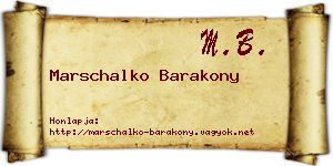 Marschalko Barakony névjegykártya